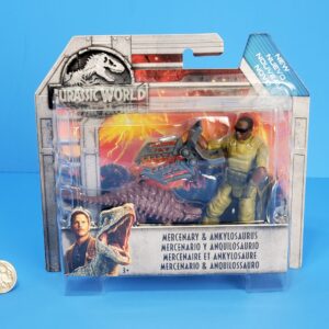JURASSIC WORLD MATTEL MERCENARY & ANKYLOSAURUS 2017