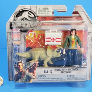 JURASSIC WORLD MATTEL ZIA & TRICERATOPS 2017