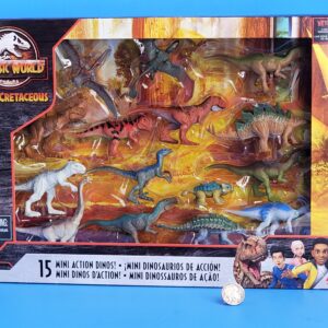 jurassic world mattel 15 mini action dinos