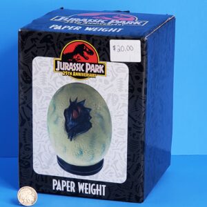 jurassic park 25th anniversary paper weight egg