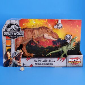 Jurassic world mattel battle damage T-Rex and Monlophosaurus