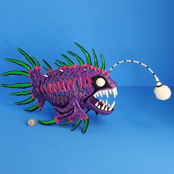 a Ob Toys custom glow in the dark PREHISTORIC ZOMBIE ANGLERFISH