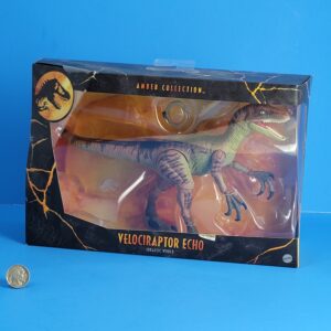 mattel jurassic world amber collection velociraptor echo