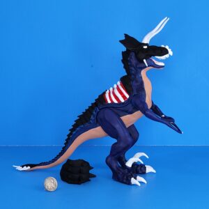 A OB Toys 3d printed chaos effect ultimasaurus night hunter custom glow in the dark hand painted by OB Toys