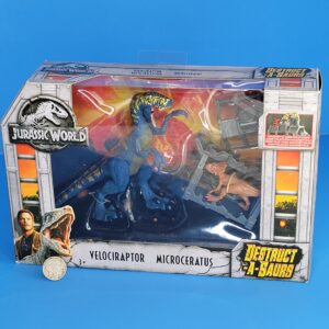 MATTEL JURASSIC WORLD DESTRUCT-A-SAURS VELOCIRAPTOR MICROCERATUS