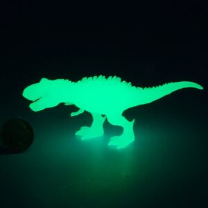 A OB TOYS 3D PRINTED MINI RESIN LEVEL 40 T-REX UNPAINTED GLOW IN THE DARK CUSTOM